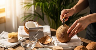 खराब नारियल साफ करने की आसान ट्रिक