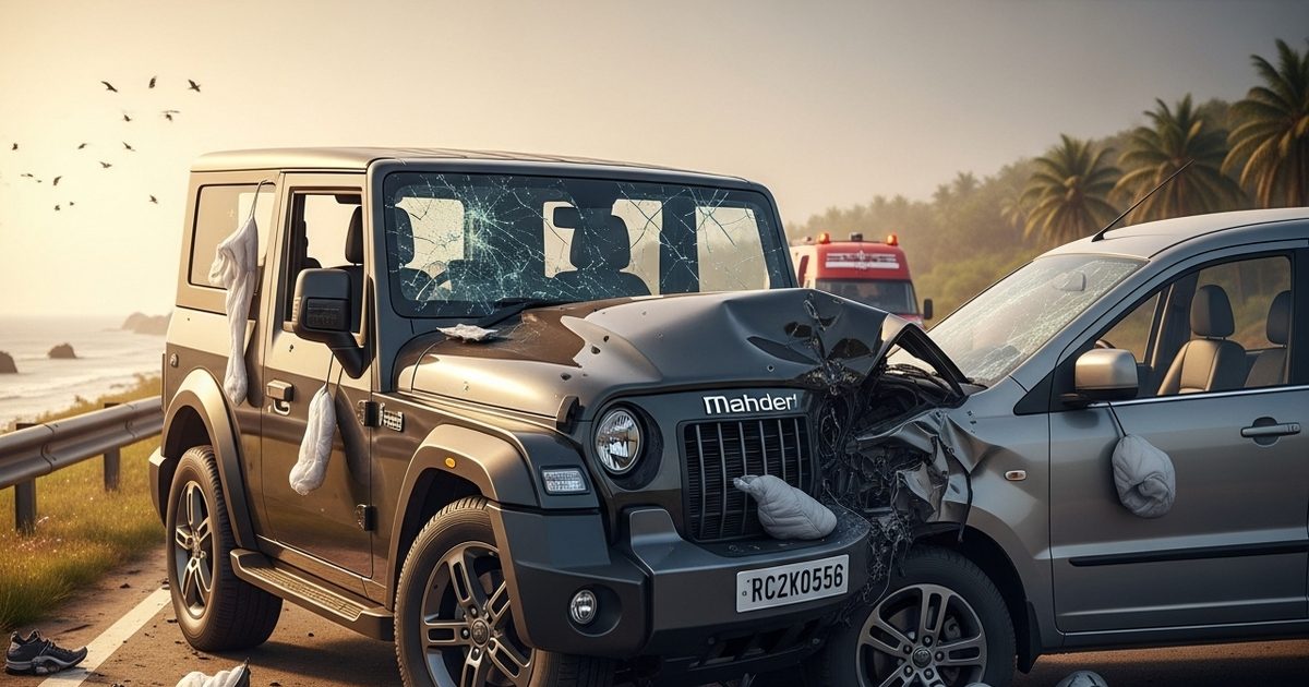 हेलो पापा एक्सीडेंट… भोपाल से गोवा बर्थडे मनाने गए परिवार को थार ने मारी टक्कर