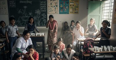 अथमलगोला स्कूल में दवा के बाद बिगड़ी तबीयत (एआई जेनरेटेड)
