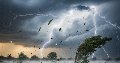 तेज हवाओं और कोहरे का अलर्ट जारी. (AI फोटो)