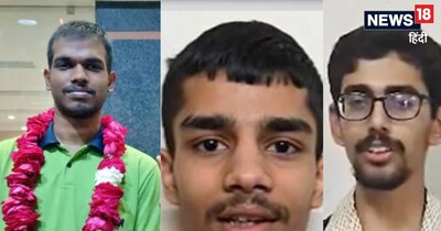 JEE Main : जेईई मेन टॉपर ओम प्रकाश बेहरा, आयुष सिंघल, कुशाग्र गुप्ता (बाएं से दायें).