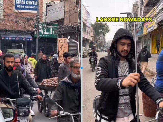 लाहौर से सामने आया अजीब वीडियो, बाइक पर क्या लगा रहे हैं ये लोग?