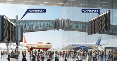 जयप्रकाश नारायण अंतर्राष्ट्रीय हवाई अड्डा पटना में यात्रियों की सुविधा के लिए चौथा और पांचवां पैसेंजर बोर्डिंग ब्रिज शुरू हो गया है ( प्रतीकात्मक फोटो )