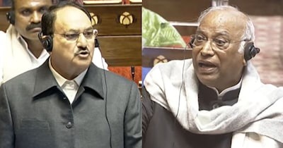 राज्यसभा में जेपी नड्डा और खरगे के बीच जमकर तर्क वितर्क हुए.