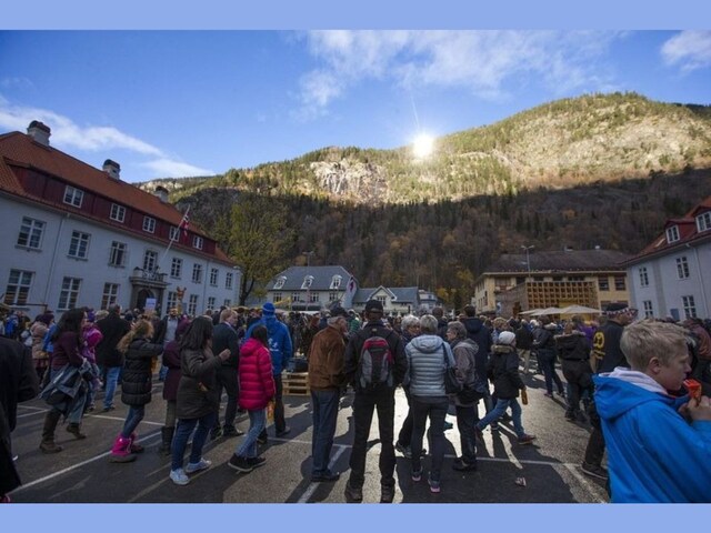 Sun does not rise for 6 months, so light was provided by installing huge mirrors on the mountains!