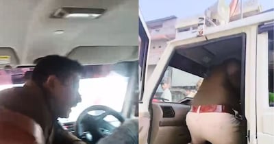 ट्रैफिक इंस्पेक्टर ने ड्राइवर को पीटा.