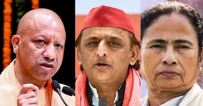 सीएम योगी आद‍ित्‍यनाथ, अख‍िलेश यादव और ममता बनर्जी.