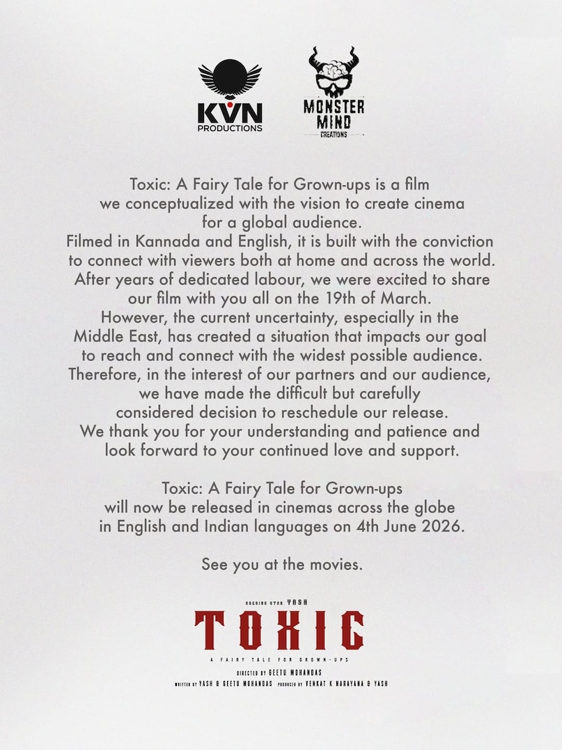 Yash’s Toxic Postponed Amid Middle East Uncertainty, It Will Now Release On…