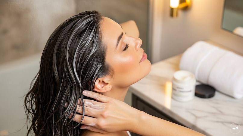 Deep Condition Your Locks: Follow your shampoo with a rich, hydrating hair mask or deep conditioner. This essential step restores lost moisture, repairs cuticles damaged by colors, and brings back the natural shine and softness your hair might have lost during the festivities.