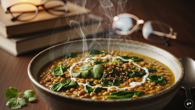 Magnesium-Rich Spinach and Lentil Dal: Magnesium is nature’s "chill pill," and spinach is loaded with it. This comforting lentil dal offers plant-based protein and iron to combat fatigue. The warm spices aid digestion, making it the perfect restorative meal for busy evenings requiring mental clarity.