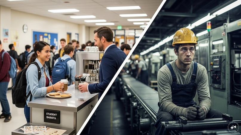     Research reviewed by the Organization for Economic Co-operation and Development (OECD) shows that working part-time during the school years is very different from working full-time at a young age.