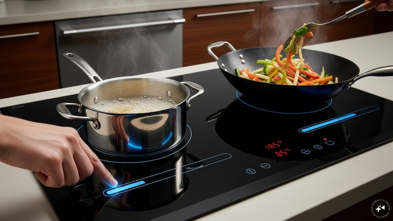  Precise Temperature Control: Controlling heat is essential for perfect cooking. Whether a dish requires a gentle simmer or a rapid boil, induction stoves deliver accurate and instant temperature adjustments. Thanks to their fast-heating technology, you can quickly raise or lower the heat with a touch of a sensor button, ensuring the exact temperature every time. While gas stoves allow some control, only induction stoves provide truly precise and consistent heat, making them ideal for delicate recipes and culinary precision.