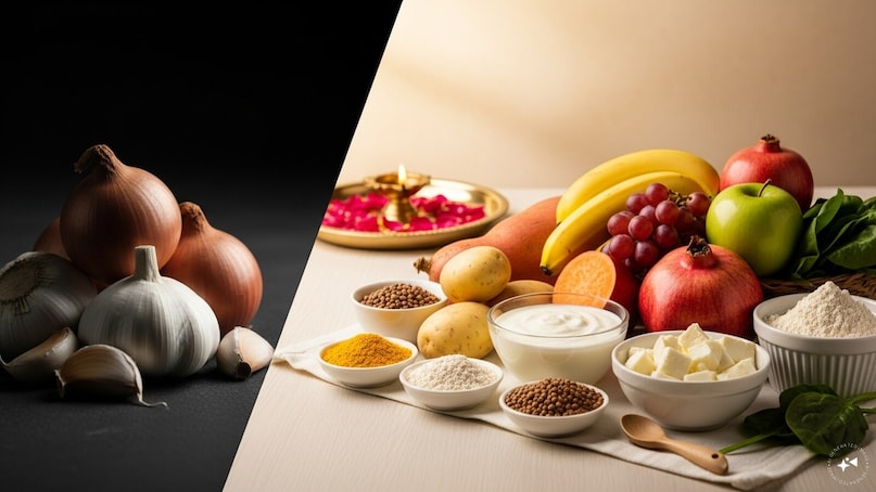 Onions and Garlic: Onions and garlic are commonly avoided during Navratri because they are considered tamasic foods in Hindu tradition. Devotees following fasting rituals prefer sattvic ingredients that promote calmness, clarity, and spiritual focus throughout the nine days of worship. Onions and Garlic: Onions and garlic are commonly avoided during Navratri because they are considered tamasic foods in Hindu tradition. Devotees following fasting rituals prefer sattvic ingredients that promote calmness, clarity, and spiritual focus throughout the nine days of worship.