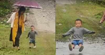 मां को पकड़ने की जिद, बार-बार गिरा बच्चा, अंत में मिला दिल छू लेने वाला पल.