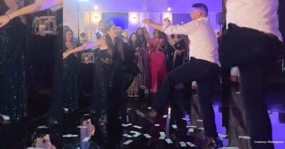 पंजाबी गाने पर कपल का जबरदस्त भांगड़ा, लड़की की हाई हील्स ने मचाया गदर, देखें वीडियो.