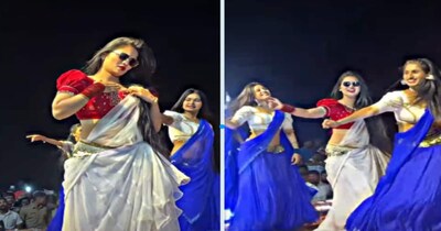 लड़की का 'चोली के पीछे क्या है' पर शानदार डांस, लहंगे पर काला चश्मा पहनकर लूटा दिल.