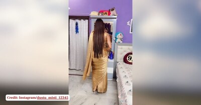 गोल्डन साड़ी में महिला ने ‘नागिन वाला डांस’ पर लचकाई कमर, वीडियो हुआ वायरल.