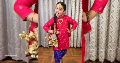 पंजाबन बच्ची का ताबड़तोड़ भांगड़ा, मूव्स ने जीता सबका दिल. देखें वायरल वीडियो.