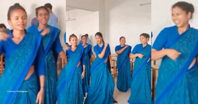 स्कूल खत्म होते ही मैडमों ने 'शरारा' पर लगाए ठुमके, सर ने आकर किया 'धप्पा'!