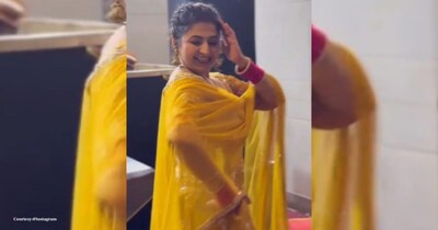 पीले सूट में भाभी जी के जोरदार ठुमके, भैया भी हुए दीवाने, वीडियो मचा रहा धमाल.