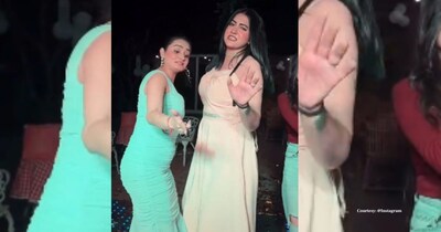 DJ की धुन पर दो सहेलियों ने लगाए जोरदार ठुमके, डांस से नहीं हट रही लोगों की नजरें.