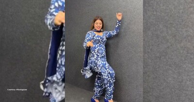 नीले सूट में दीदी ने मटकाई जोरदार कमर, लचक देख लड़के हुए दीवाने, वीडियो वायरल.