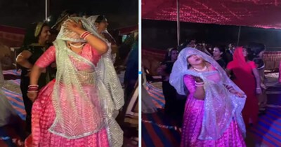 शादी में भाभी ने ढाया कहर, 'Tere Ishq Main Nacheinge' पर दिखाए गजब मूव्स.
