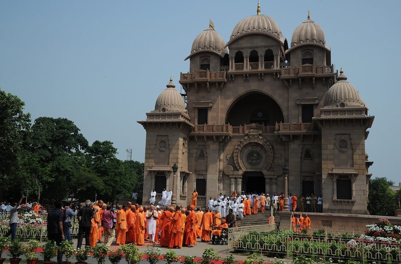 Belur Math: The serene Belur Math is not just a spiritual centre but also an architectural marvel. Its design beautifully blends Hindu, Islamic, and Christian styles, symbolising unity and harmony. (Image: AFP)