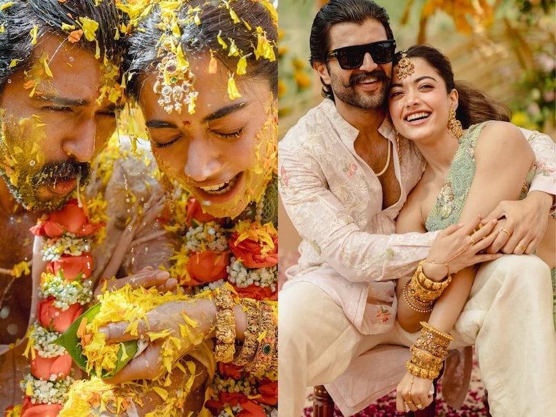 Rashmika Mandanna, Rashmika Mandanna Haldi ceremony, Rashmika Mandanna Vijay Deverakonda wedding, Rashmika Mandanna Haldi photos, Vijay Deverakonda Rashmika wedding Udaipur, Rashmika Vijay wedding celebrations, रश्मिका मंदाना, विजय देवरकोंडा, रश्मिका मंदाना विजय देवरकोंडा हल्दी सेरेमनी, रश्मिका मंदाना विजय देवरकोंडा वेडिंग, रश्मिका मंदाना विजय देवरकोंडा उदयपुर शादी