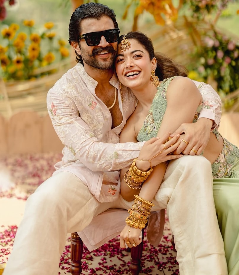 Rashmika Mandanna, Rashmika Mandanna Haldi ceremony, Rashmika Mandanna Vijay Deverakonda wedding, Rashmika Mandanna Haldi photos, Vijay Deverakonda Rashmika wedding Udaipur, Rashmika Vijay wedding celebrations, रश्मिका मंदाना, विजय देवरकोंडा, रश्मिका मंदाना विजय देवरकोंडा हल्दी सेरेमनी, रश्मिका मंदाना विजय देवरकोंडा वेडिंग, रश्मिका मंदाना विजय देवरकोंडा उदयपुर शादी 