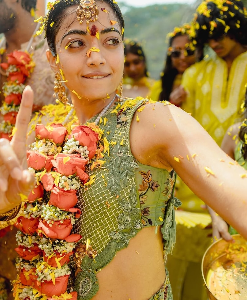 Rashmika Mandanna, Rashmika Mandanna Haldi ceremony, Rashmika Mandanna Vijay Deverakonda wedding, Rashmika Mandanna Haldi photos, Vijay Deverakonda Rashmika wedding Udaipur, Rashmika Vijay wedding celebrations, रश्मिका मंदाना, विजय देवरकोंडा, रश्मिका मंदाना विजय देवरकोंडा हल्दी सेरेमनी, रश्मिका मंदाना विजय देवरकोंडा वेडिंग, रश्मिका मंदाना विजय देवरकोंडा उदयपुर शादी 