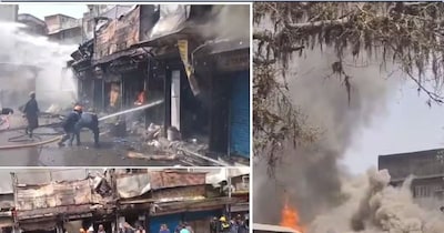 Massive Fire Engulfs 30 Shops in Ahmedabad's Sindhi Market