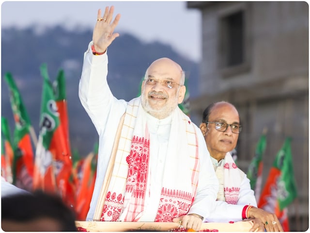 असम इलेक्शन में अमित शाह की दमदार एंट्री, गुवाहाटी के रोड शो में उमड़ा जनसैलाब