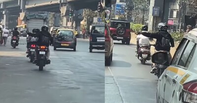 बाइकर ने एंबुलेंस को दिलाया रास्ता(फोटो: Instagram-@motorcruiser)