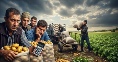 आलू किसानों पर आर्थिक संकट के बादल: 15 हजार की लागत और 7 हजार का घाटा (फोटो-AI)