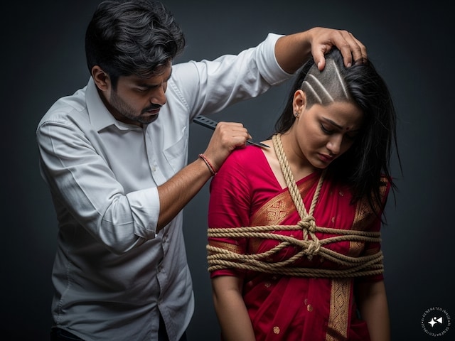 एटा: पति ने पत्नी को बांधकर पीटा, बाल मुंडे और अधमरा कर सड़क किनारे फेंका