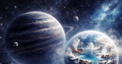 फ्री फ्लोटिंग प्लेनेट्स के चंद्रमा पर हो सकता है जीवन! (AI की मदद से बनाई सांकेतिक फोटो)