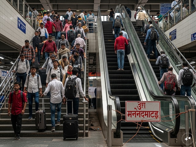 गाजियाबाद रेलवे स्टेशन पर बुरा हाल, एस्केलेटर खराब, बुजुर्गों की सांस फूली