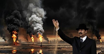 1991 में इराक ने कुवैत में 600 से ज्‍यादा तेल के कुओं में आग लगाई. (AI Image)