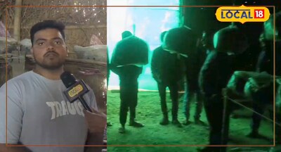 झोपड़ी में मशरूम उत्पादन करते हुए सत्यम ने लोकल 18 पर अपनी कहानी बताई 