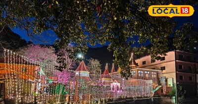 रौशनी में नहाया मां नयना देवी मंदिर 