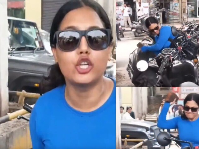 जयपुर में बीच सड़क महिला का हंगामा, युवक की तोड़ी बाइक, पुलिस देखती रही