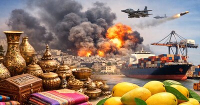 आम और हस्तशिल्प निर्यात पर ईरान जंग की मार. (Image:AI)