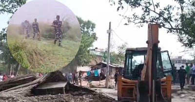भारत-नेपाल बॉर्डर पर बड़ा एक्शन: रक्सौल के नो-मेंस लैंड में चला बुलडोजर, दर्जनों अवैध दुकानें और घर जमींदोज