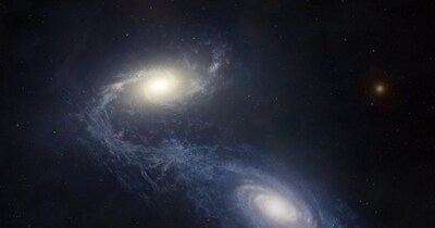 स्पाइरल गैलेक्सी NGC 1365 का आर्टिस्ट इम्प्रेशन (Credit: Melissa Weiss/CfA)