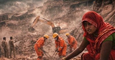 प्रयागराज कोल्ड स्टोरेज दुर्घटना: ढिगाऱ्यातून बटाटे वेचणारी असहाय महिला, हृदयद्रावक दृश्य!