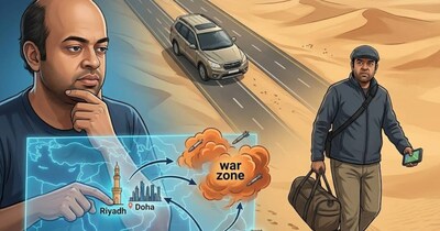 कतर में फंसने के बाद बचाई जान. (AI Image)