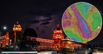 भारत, पाकिस्तान और अफगानिस्तान के ऊपर छाया 'रेन बैंड' (Photos : PTI/Windy)