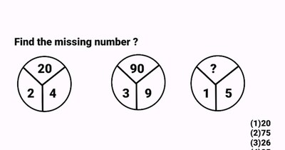 Reasoning Quiz: Only a Genius Can Find the Missing Number in 20 Seconds!