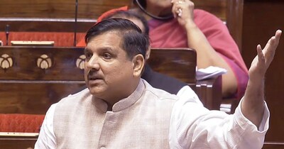 राज्यसभा में AAP सांसद संजय सिंह (Photo : Sansad TV)